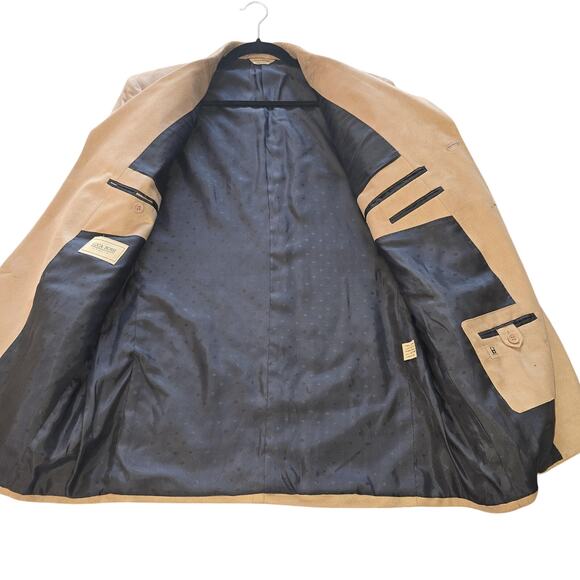 Luca Rossi Blazer Mens 40R Tan Camel Sport Coat Notch Lapel 3 Button Jacket - Picture 3 of 16